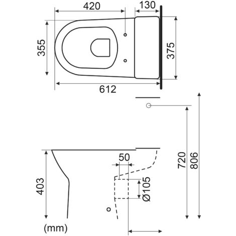 Allibert- Pack WC à  poser KOBALT avec cuvette rimless - Mécanisme 3/6L et alimentation d'eau silencieuse