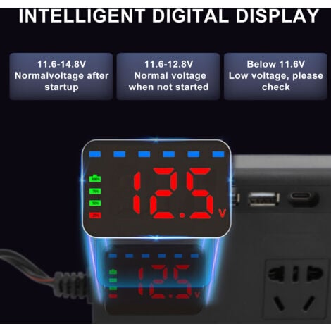 TOPIKY Convertisseur de courant 200 W pour voiture, transformateur de 12 V à 220 V, onduleur avec 2 prise prise et 4 ports USB (5 V/2,4 A) pour téléphone Pad et tablette