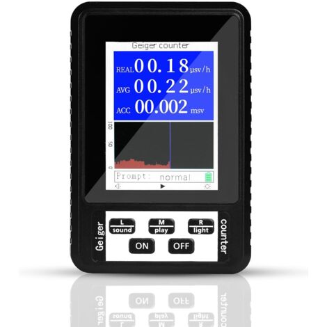 TONYSA Compteur Geiger Détecteur de Rayonnement Nucléaire Détecteur de Radiations Dosimètre Radioactivité Moniteur de Rayonnement Détection Rayons Bêta Gamma X-Ray - avec écran LCD