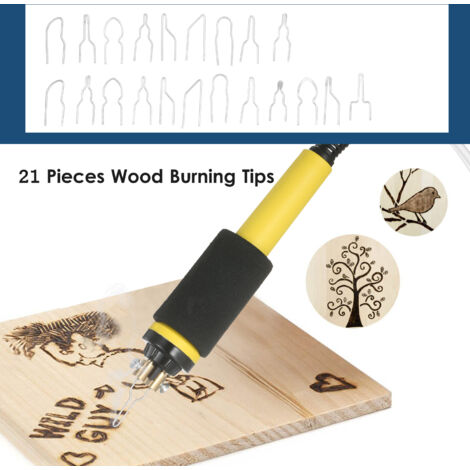 TONYSA Kit pyrogravure pour bois professionnel 60 W Kit de pyrogravure numérique réglable avec embouts pour pyrogravure 20 pièces Brûleur à bois , 26 pièces fer à souder Astuce , pour débutants et adu