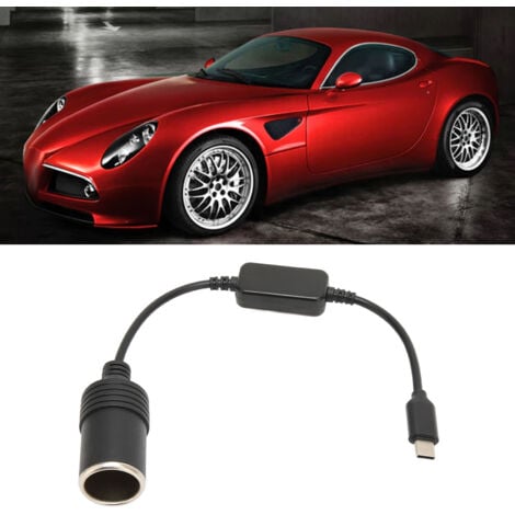 TONYSA 5V USB C mle à 12V voiture allume-cigare femelle adaptateur convertisseur pour voiture électronique accessoires 11.8in