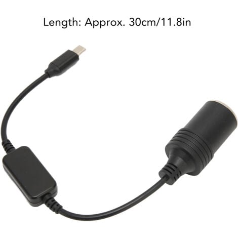 TONYSA 5V USB C mle à 12V voiture allume-cigare femelle adaptateur convertisseur pour voiture électronique accessoires 11.8in