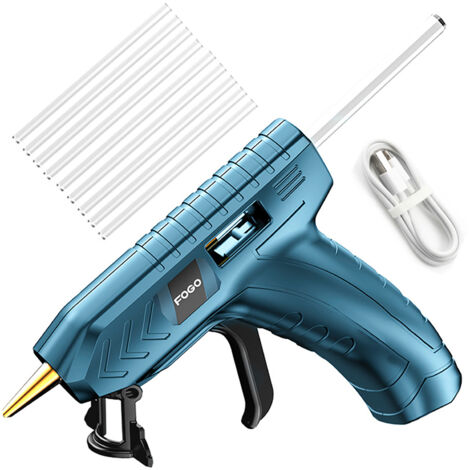 TONYSA Pistolet à Colle Chaude,10pcs Bâtons Chauffrage Rapide et Sûr Pistolet à Colle , pour Réparation, Pistolet le Artisanat, DIY, Maison, Bricolage (Bleu)