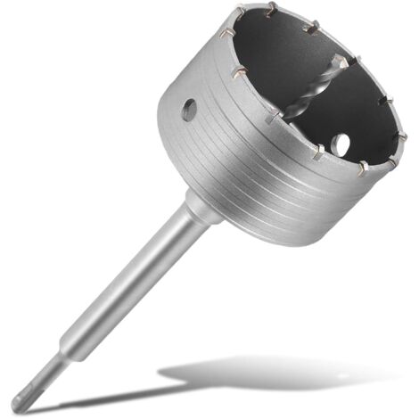 Scie cloche à béton 4-1/8" 105 mm avec bielle SDS Plus 220 mm, kit de forets en acier tungstène pour béton, ciment, pierre, brique, mur en adobe