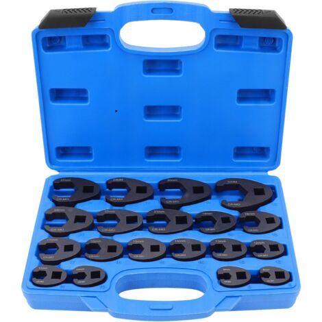 Jeu de 19 clés à cliquet à pied-de-biche de 8 à 32 mm en acier au carbone pour rallonges et clés à cliquet