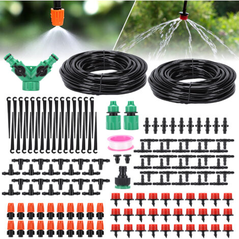 Système d'irrigation Jardin,149 Pièces Kit Arrosage Automatique,15M+15M Arrosage Automatique pour Jar,Irrigation Jardin,Convient pour le Jardin, la Pelouse, le Refroidissement