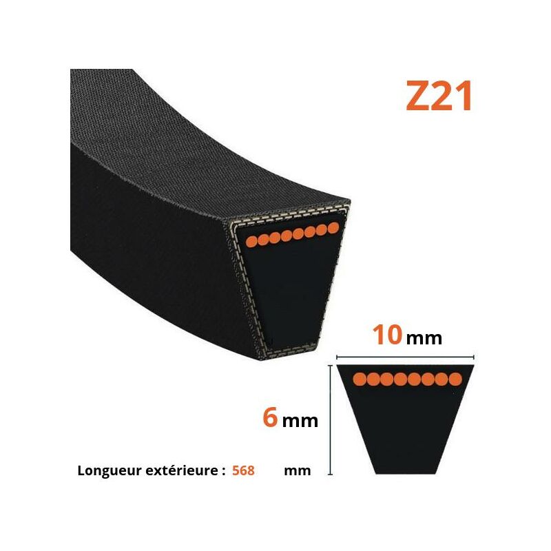 Courroie Lisse Trapézoïdale 1/2" X 72 Pouces (1828.8 Mm) - Série 4L (12.7x8mm) - Pour Tondeuses, Faucheuses