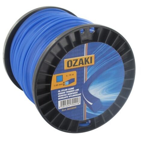 Fil débroussailleuse carré 3 mm – Longueur 120 mètres – Coupe nette pour végétation dense – Compatible avec têtes de débroussailleuse – Ozaki