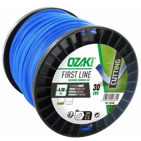 Fil débroussailleuse carré 4 mm – Longueur 120 mètres – Coupe nette dans végétation dense – Compatible avec têtes débroussailleuses Stihl, Echo, Husqvarna – Ozaki