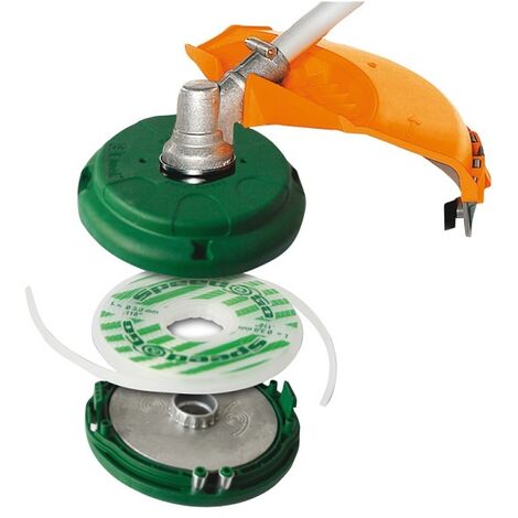 Oleo Mac – Tête de débroussailleuse universelle – Changement rapide du fil en 10s – Tapn'Go pour sortie automatique – Compatible avec toutes débroussailleuses
