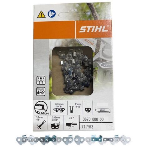 Chaîne tronçonneuse Stihl GTA40 guide 15 cm – Pas 1/4' – 38 dents pour coupe précise – 36700000038