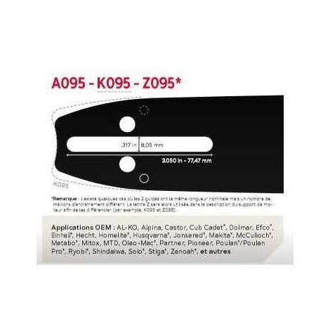 Guide chaîne tronçonneuse Oregon 325 058 AdvanceCut PXBK095  50cm