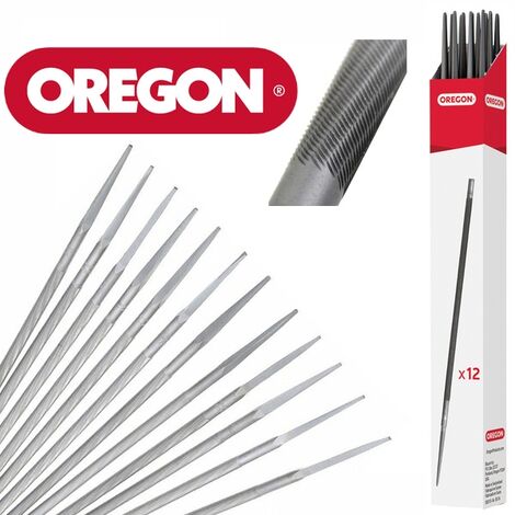 Lime ronde double taille 4,75 mm pour affûtage chaînes – Lot de 12 pcs – Compatible avec chaînes Oregon – 70503