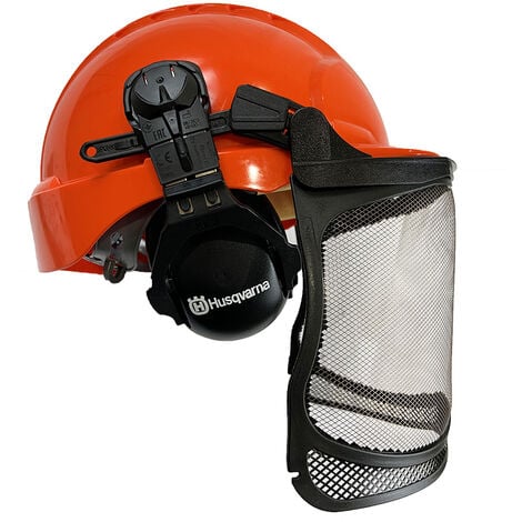 Casque forestier Husqvarna Classic visière grillagée et protecteur d'oreilles
