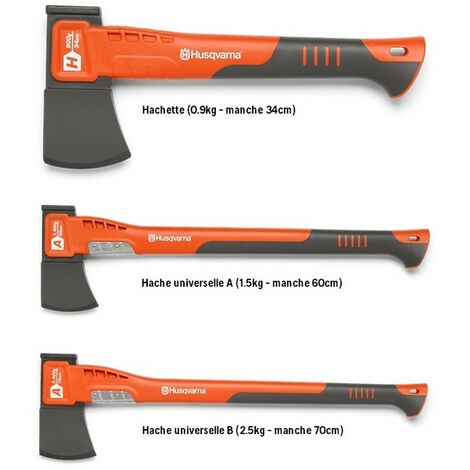 Husqvarna – Hâchette fibre de verre 70 cm – Acier et fibre de verre – Poids 2.5 kg – Fonction marteau pour perçage bois