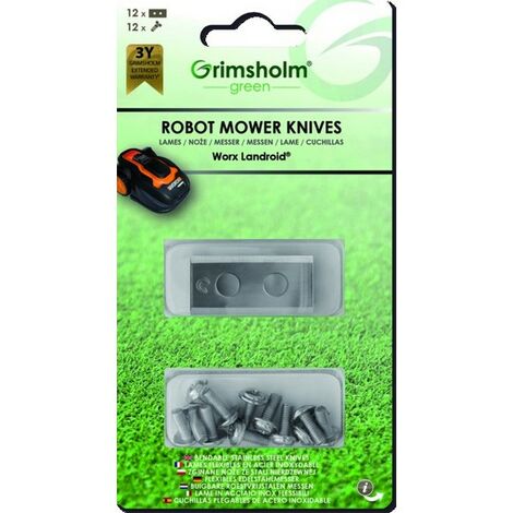 Lot de 12 lames visserie robot tondeuse Worx Landroid