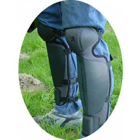 Protège tibia articulé pour débroussailleuse – Attache réglable élastique – Protection optimale pour travaux de jardinage