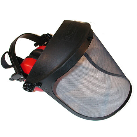 Visiere protection grillagée + oreillettes anti-bruit