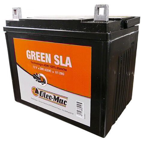 Batterie tracteur tondeuse 12V 28Ah / CCA: 300A + gauche