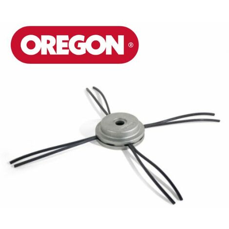 Oregon – Tête de débroussailleuse aluminium pour herbes grasses – Compatible avec débroussailleuses à arbre droit – Fils carré Nylium prédécoupés