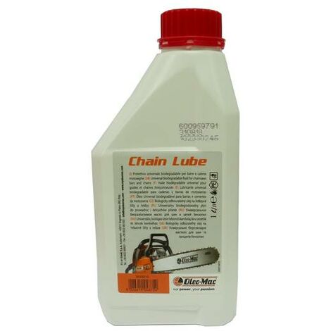 Oleo Mac – Huile biodégradable pour chaîne de tronçonneuse 1L – Protection anti-usure et anti-oxydation – Pour toutes marques de tronçonneuses - LUBE 1 L