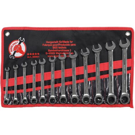CHIAVI COMBINATE A CRICCHETTO - SET DI 12 CHIAVI BGS BERGLAND DA 8 A 19 MM