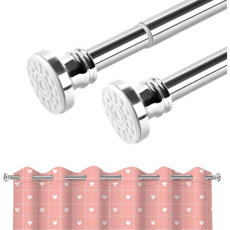 Lot De 6 Tringles Extensibles Sans Perçage Tringles De Rideau Pour Penderie Salle De Bains Cuisine (Blanche, 40-70cm) - Maison