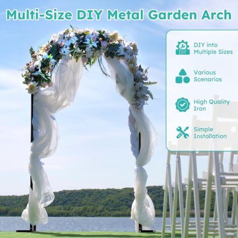 Grande Arche De Jardin Robuste Pour Plantes Grimpantes, Rosiers, Vignes, 1,2 M, 1,5 M, 1,8 M, 2,2 M, 2,4 M, 2,6 M, 3 M, Pergola En Métal, Arche De Mariage, Facile à Assembler
