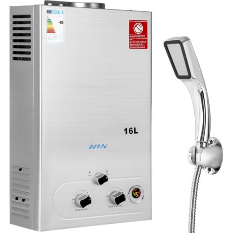 Chauffe-eau gaz instantané 16 LPM 32 KW – Pression d'eau de démarrage 2,8 à 118 PSI – Compatible propane et butane – Design portable sans réservoir - 16LPM
