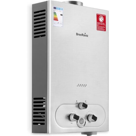 Chauffe-eau gaz instantané 20 LPM – 40 KW – Pression d'eau 0,1 bar – Fonctionne au GPL (Butane/Propane) – Affichage numérique LED - 20LPM