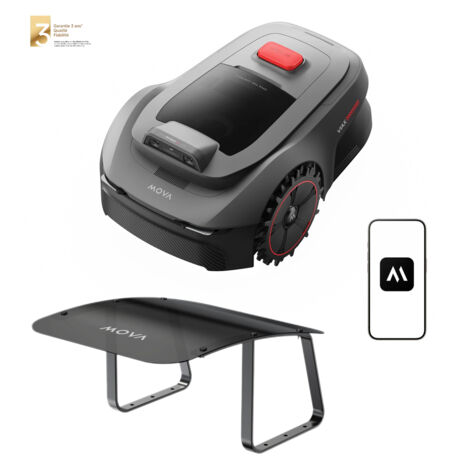 MOVA ViAX250-EUA – Robot tondeuse jusqu’à 250 m², 50 min d’autonomie, AI UltraEyes™, Trajectoire en U, Tout-Terrain