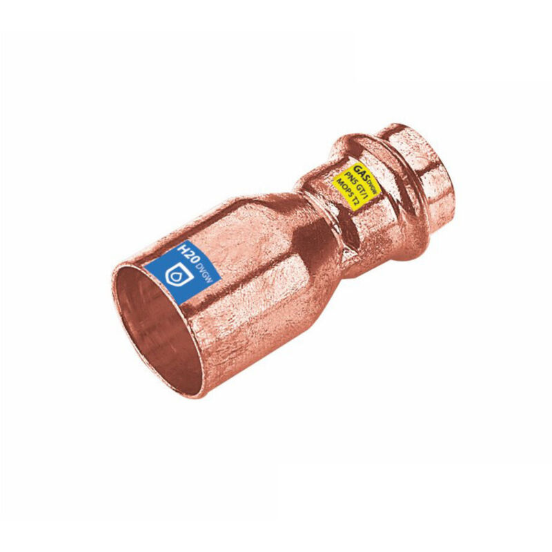 Sanpro CUPRESSK Pressfitting Kupplung – 3er-Pack, Größe V 35, Für Kupferrohr, DVGW-geprüft (Wasser/Gas), Für Heizung, Trinkwasser & Gas – V-Kontur, Made In Europe