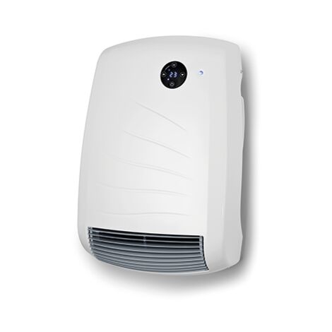 Radiateur soufflant programmable en métal 1200/2000W – Thermostat électronique – Protection IP24 – Compact 27x42,5cm pour salles de bain – Radialight