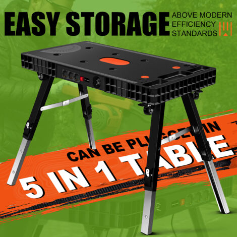 Établi pliant établi de serrage avec 4 serre-joints table de travail. charge 100 kg. 62.5x60