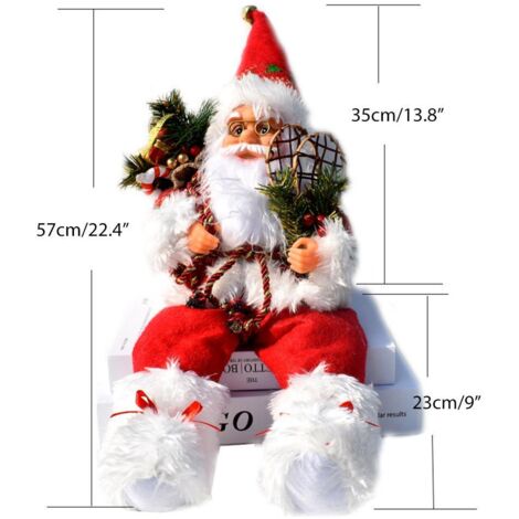 Marionnette Père Noël 30 Cm – Peluche à Main De Noël, Jeu De Rôle Interactif, Cadeau Enfant, Douce Et Durable