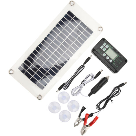 Kit Panneau Solaire 20W – Chargeur 12V Pour Batterie, Avec Régulateur 50A-100A, Pour Bateau, Camping-car