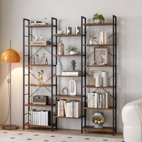 Libreria In Legno Massello A 4 Livelli, Ripiano Portaoggetti