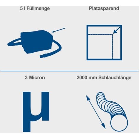Absauganlage HD2P Scheppach - 1250W  Kunststoffgehäuse  inkl. Bohr-Absaugdüse & Saug-Blasdüse