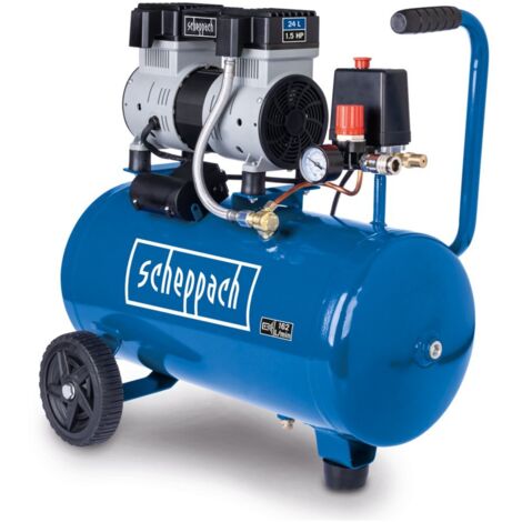 Kompressor HC26Si Scheppach - 1100W 8 Bar 24L Kessel 162 l/min Ansaugleistung ölfrei