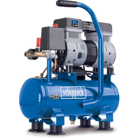 Kompressor HC08Si Scheppach - 1,5PS  162 l/min Ansaugleistung  6 L  8 Bar  ölfrei