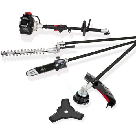 4in1 Benzin Multigartengerät MFH3300-4P Scheppach - 1,22PS Freischneider Rasentrimmer Hochentaster Heckenschere