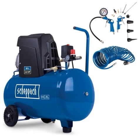 Kompressor HC63 Scheppach - 10bar  1500W  50L Kessel  Ansaugleistung 173 L/min  ölgeschmiert