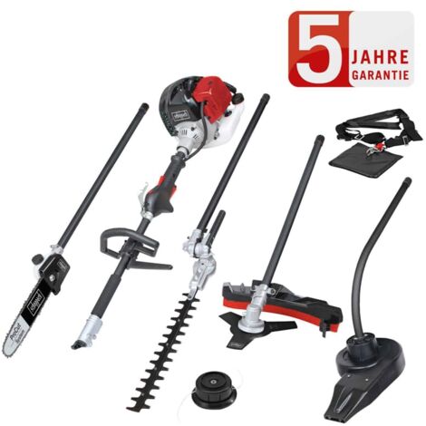 MTC42-5P 5in1 Benzin Multigartengerät Scheppach inklusive Schultergurt 1,5PS 2-Takt Motor 42,7cm³