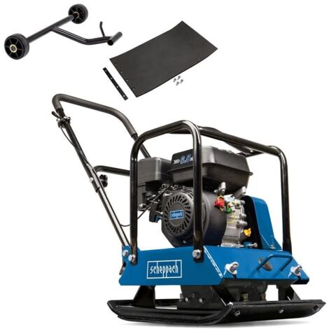 Scheppach Benzin Rüttelplatte HP2000S - 25 kN 6,5PS 104kg 30cm Verdichtungstiefe Vorlaufgeschwindigkeit 25 m/min Plattengröße 550x440 mm