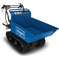 Ketten-Dumper DP4500 Scheppach 400 kg Zuladung 5,5 PS 3x Vorwärts- / 1x Rückwärtsgang Kettenantrieb/Steigung bis 30° Kippfunktion Kettendumper 4-Takt Benzin Motor mit 196ccm Dumper