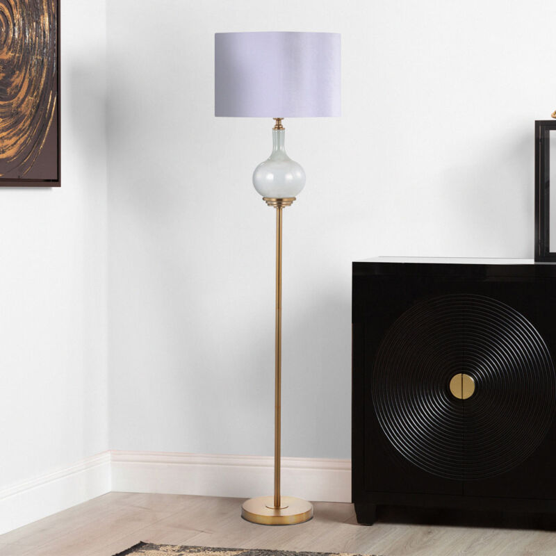 165cm Tall Traditional Floor Lamp, Floor Standing Glass Corner 