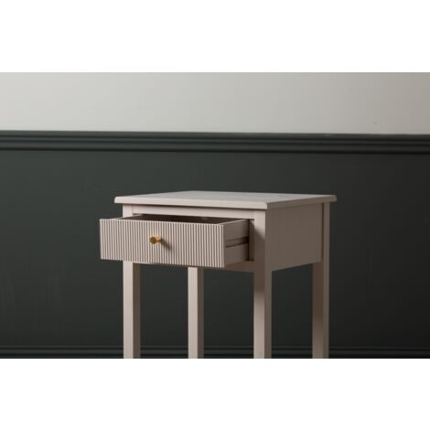 76cm Sofa Side Table, 1 Drawer Wooden Bedside End Table with Shelf Storage