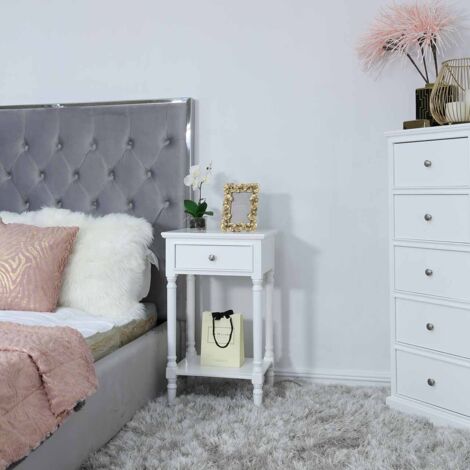 1 Drawer 45cm Sofa Side Table for Living Room Furniture, End Table with Storage Cabinet