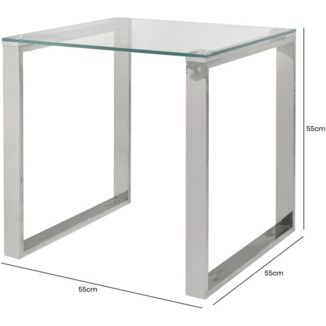 VANITY LIVING  Sofa Side Table for Living Room Furniture, 55cm Bedside Metal Table, End Table