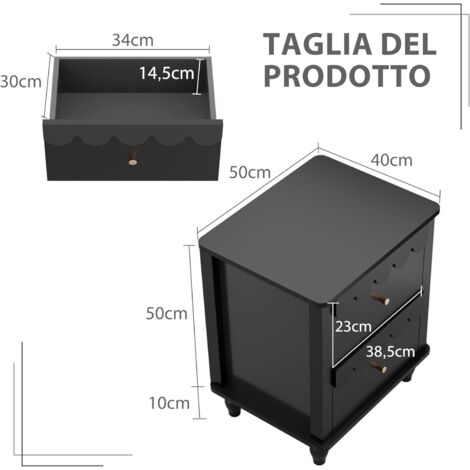 Set Di 2 Comodini A Parete,Tavolino Da Notte,Armadietto Con Luci LED Bianchi Cfw985134 93695980 - 7